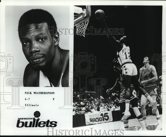 1977 Press Photo Washington Bullets' 6'7" basketball forward Nick Weatherspoon- Historic Images