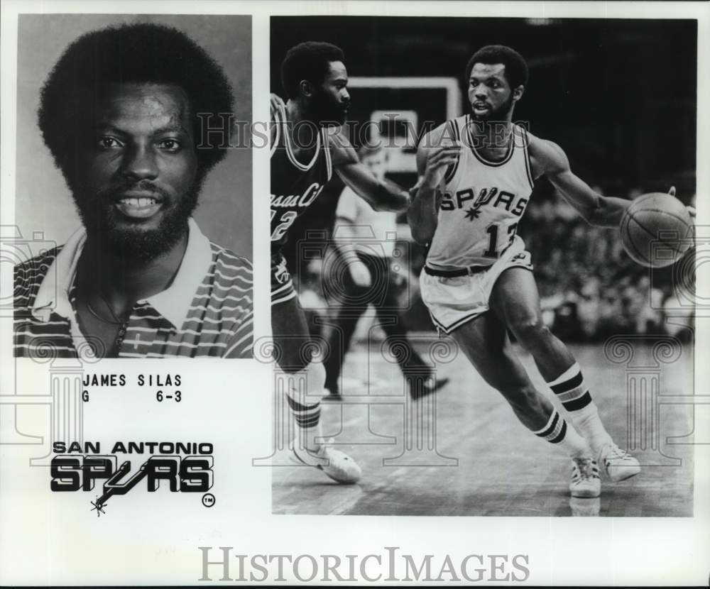 1979 Press Photo San Antonio Spurs 6&#39;3&quot; basketball guard James Silas - nos35305- Historic Images
