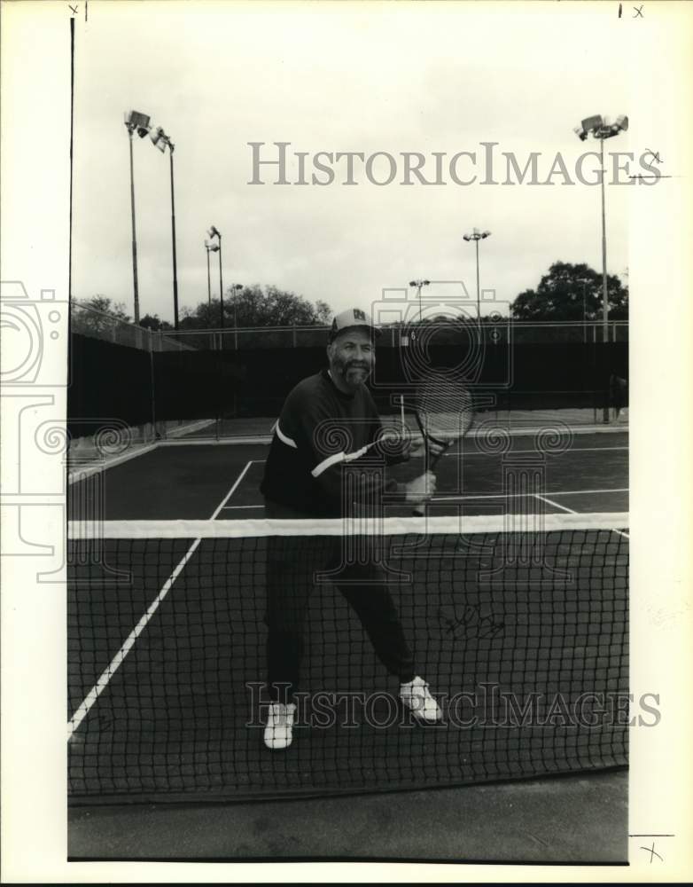 1990 Press Photo Cleburne Simon, #1 in Louisiana over 45 age bracket for tennis- Historic Images