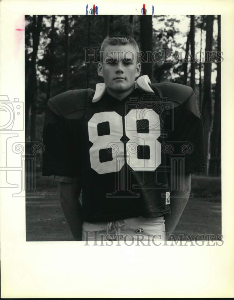 1989 Press Photo St. Paul Wolves football team&#39;s tight end Tony Simmons, #88.- Historic Images