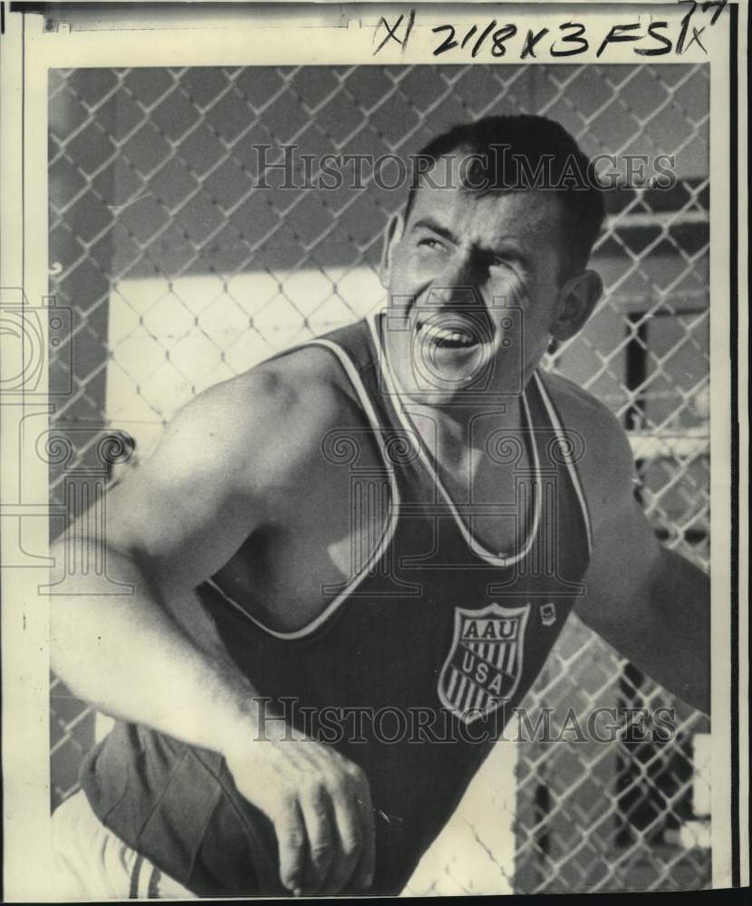 1968 Press Photo Jay Silvester makes world record discus throw at Modesto- Historic Images