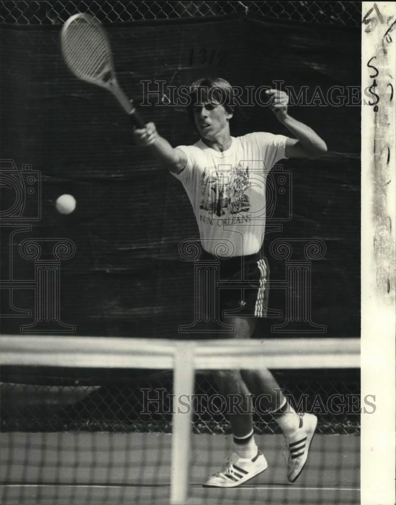 1980 Press Photo Rummel&#39;s tennis player Tim Siegel at Quad-A Singles- Historic Images