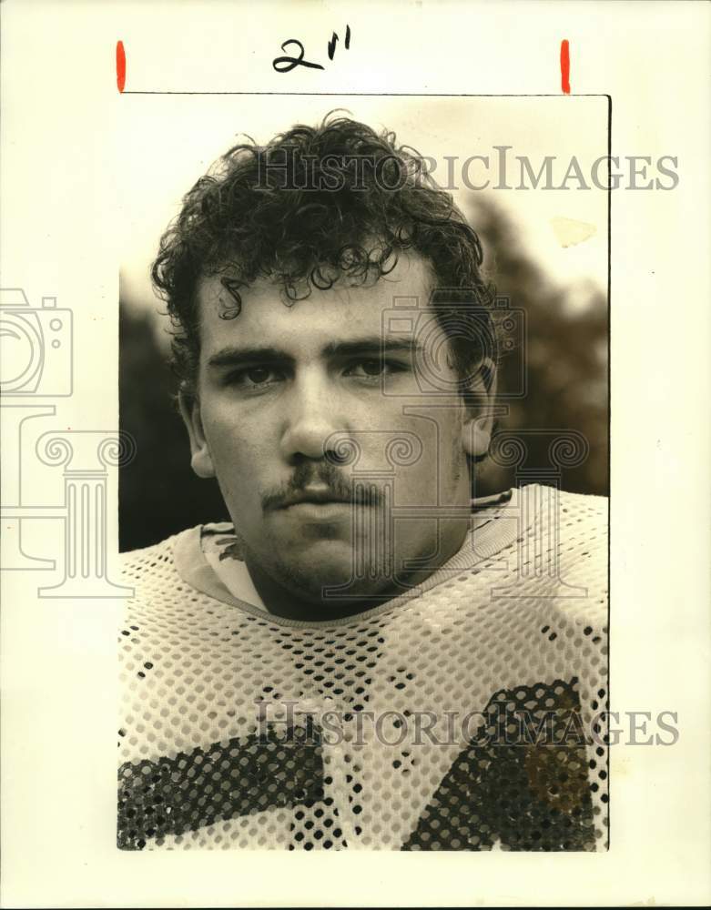 1986 Press Photo John Curtis High School&#39;s football player Brant Sloan- Historic Images