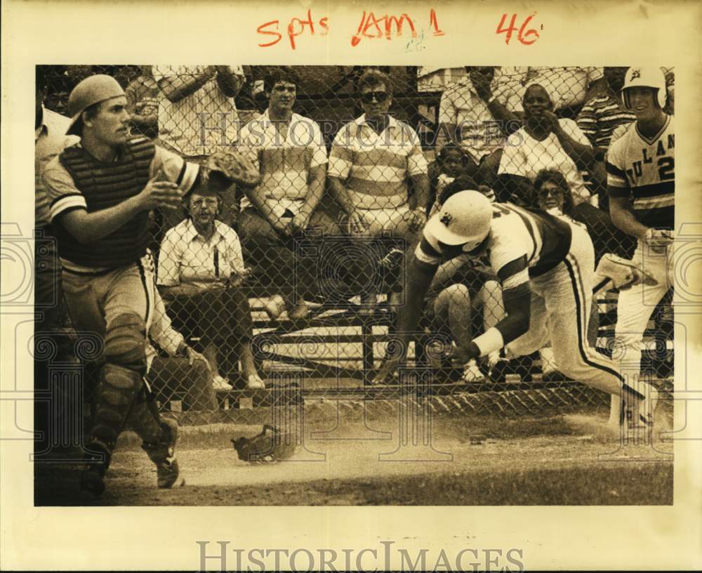 1985 Press Photo Tulane Versus Florida State in Baseball Action, New Orleans- Historic Images