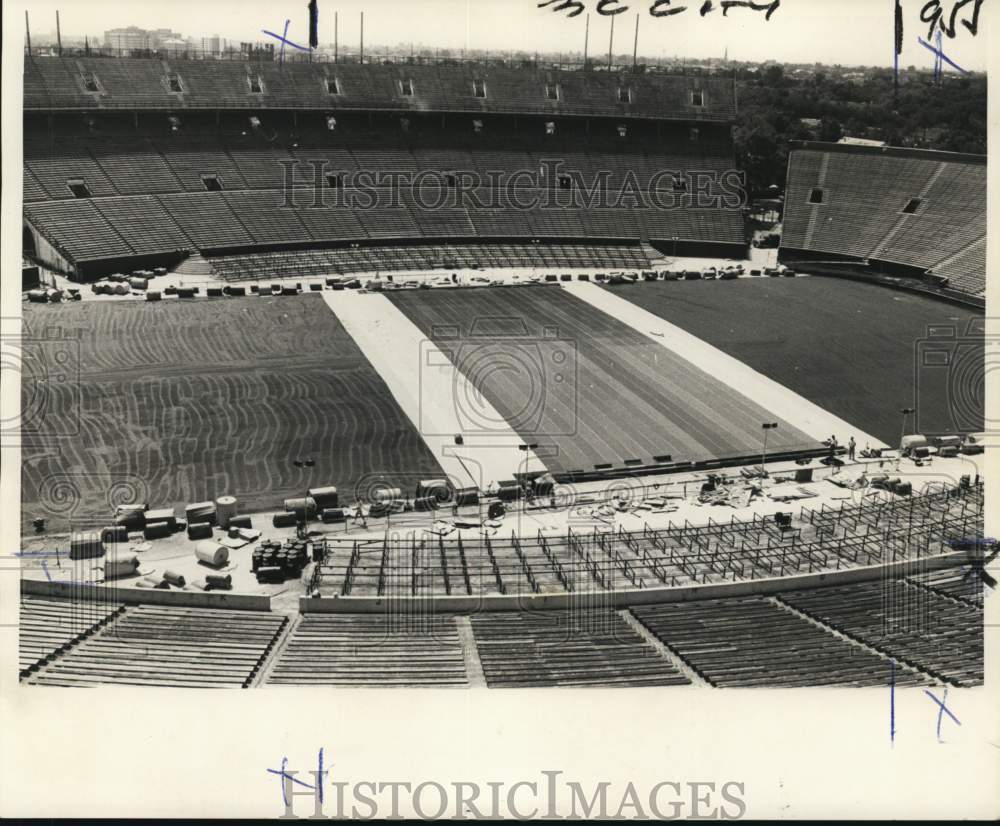 1971 Press Photo Sugar Bowl Site Tulane Stadium with New Super Turf - nos36258- Historic Images