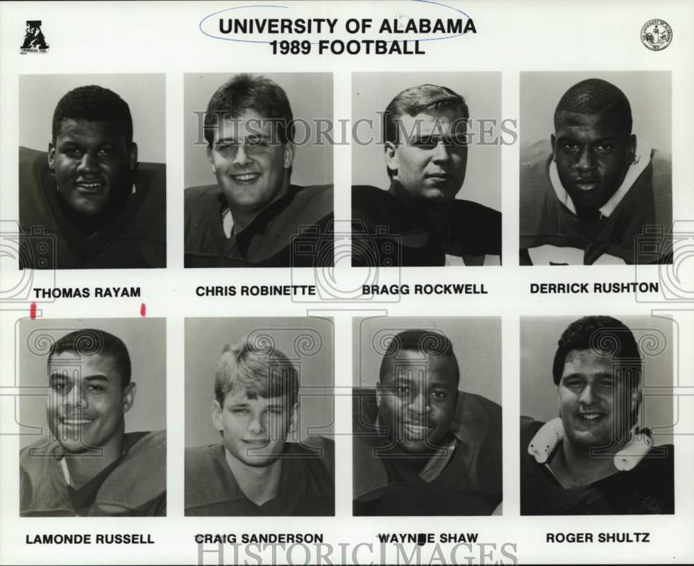 1989 Press Photo University of Alabama 1989 Football team players. - nos36342- Historic Images