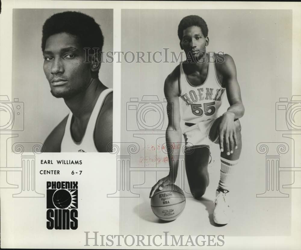 1975 Press Photo Phoenix Suns&#39; basketball center Earl Williams. - nos36431- Historic Images