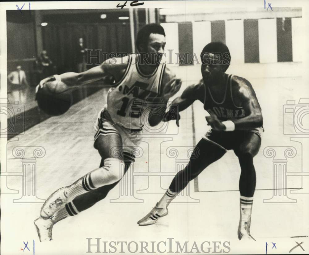 1975 Press Photo Jazz Versus University of Southwestern Louisiana Basketball- Historic Images