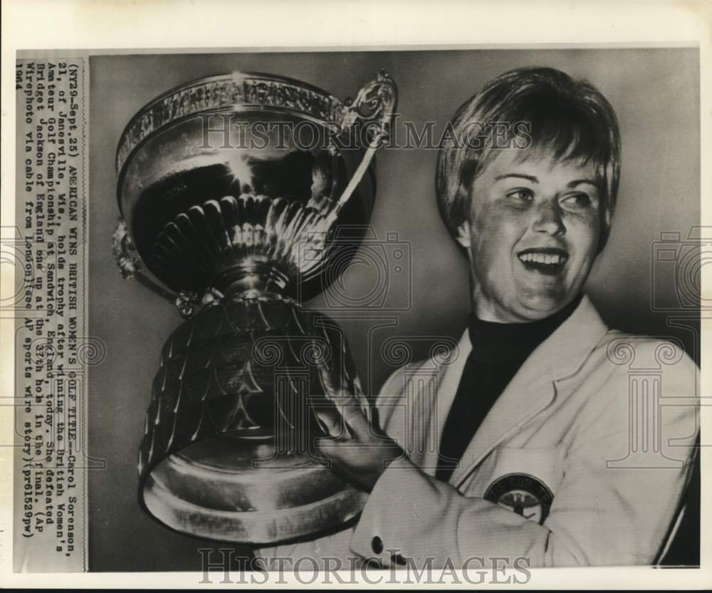 1964 Press Photo U.S. Golfer Carol Sorenson Wins British Women&#39;s Amateur Golf- Historic Images