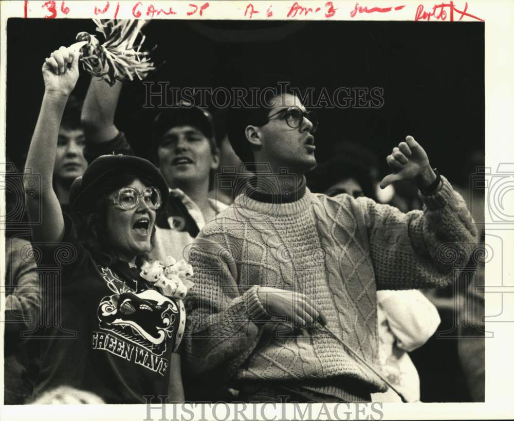 1987 Press Photo Fans at Tulane-Louisiana State University Football Game- Historic Images