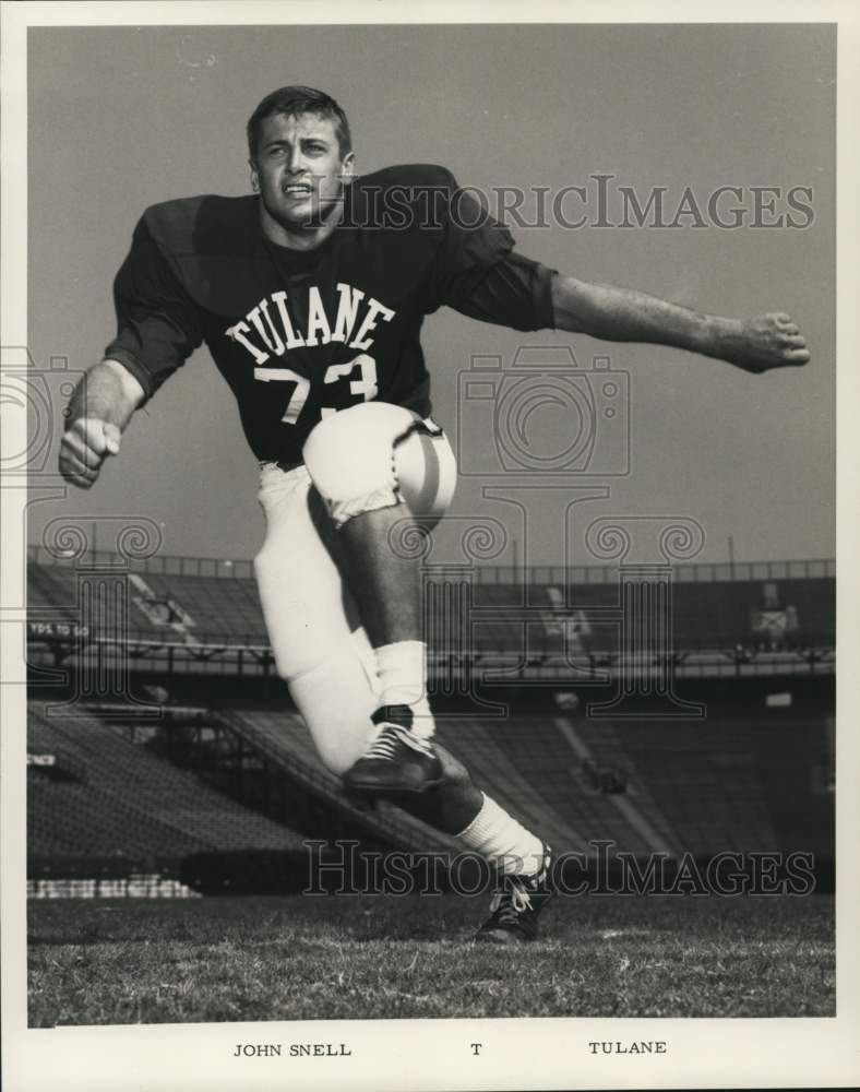 1967 Press Photo Tulane University Football Tackle John Snell, New Orleans- Historic Images