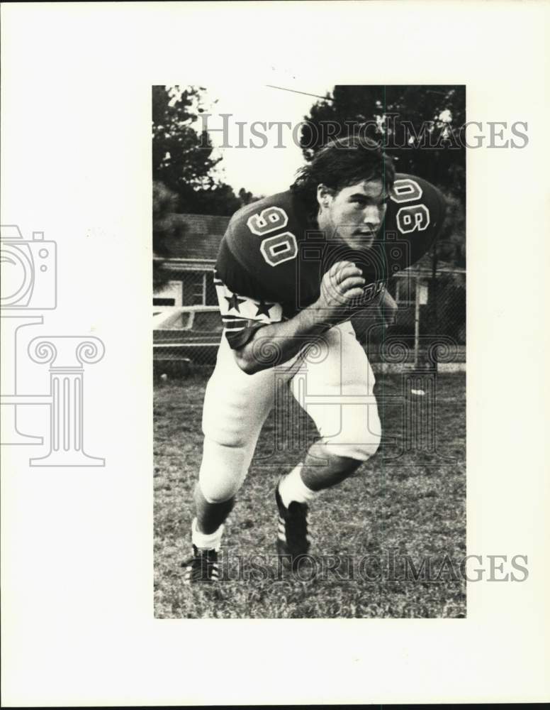 1986 Press Photo John Curtis Christian High School Footballer Mike Stonebreaker- Historic Images