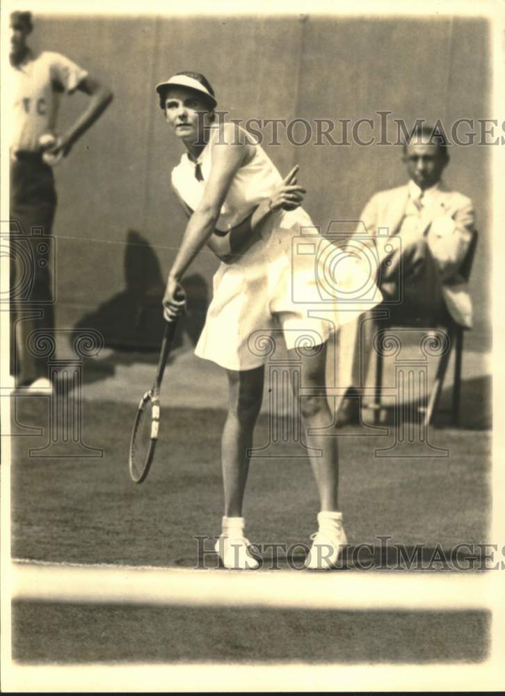 1935 Press Photo Katherine Stammers beat Edith Moore in Tennis Championship.- Historic Images