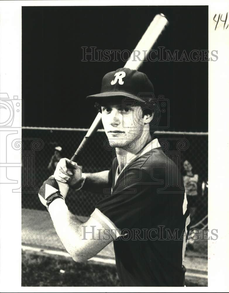 1981 Press Photo Raiders Baseball player Dale Stokes, ready for a hit.- Historic Images