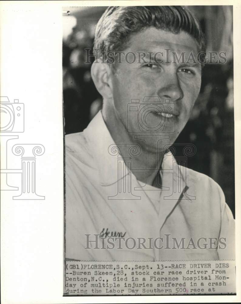 1965 Press Photo Buren Skeen, 28, stock car race driver - nos36952- Historic Images