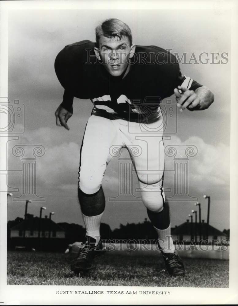 1968 Press Photo Texas A&amp;M University Football Player Rusty Stallings- Historic Images