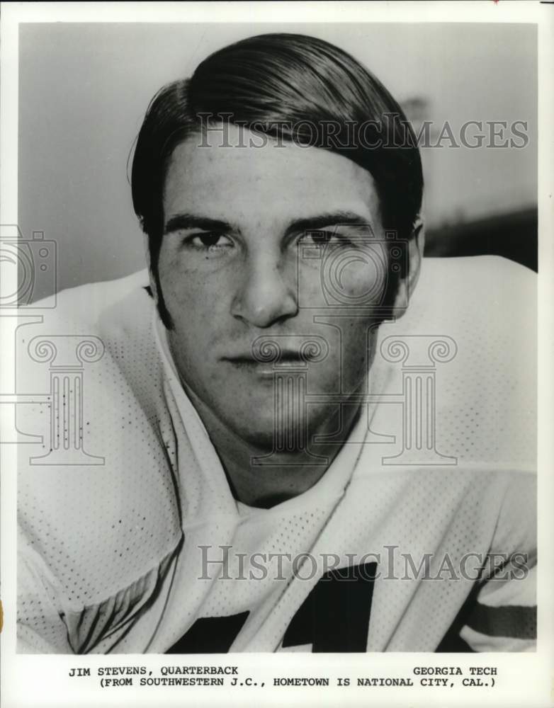 1973 Press Photo Georgia Tech Football Quarterback Jim Stevens - nos37121- Historic Images