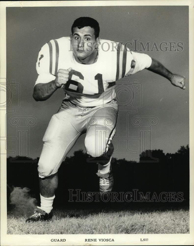 1963 Press Photo Louisiana State University Football Guard Rene Viosca- Historic Images