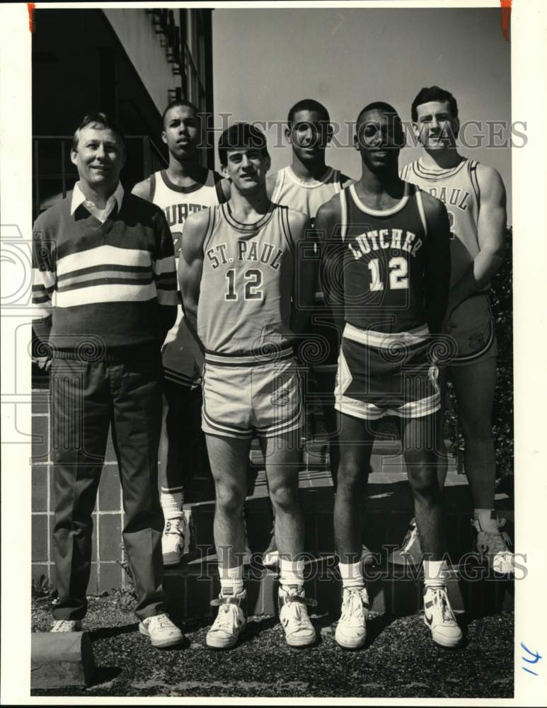 1988 Press Photo New Orleans High School Basketballers with Ursin- Historic Images