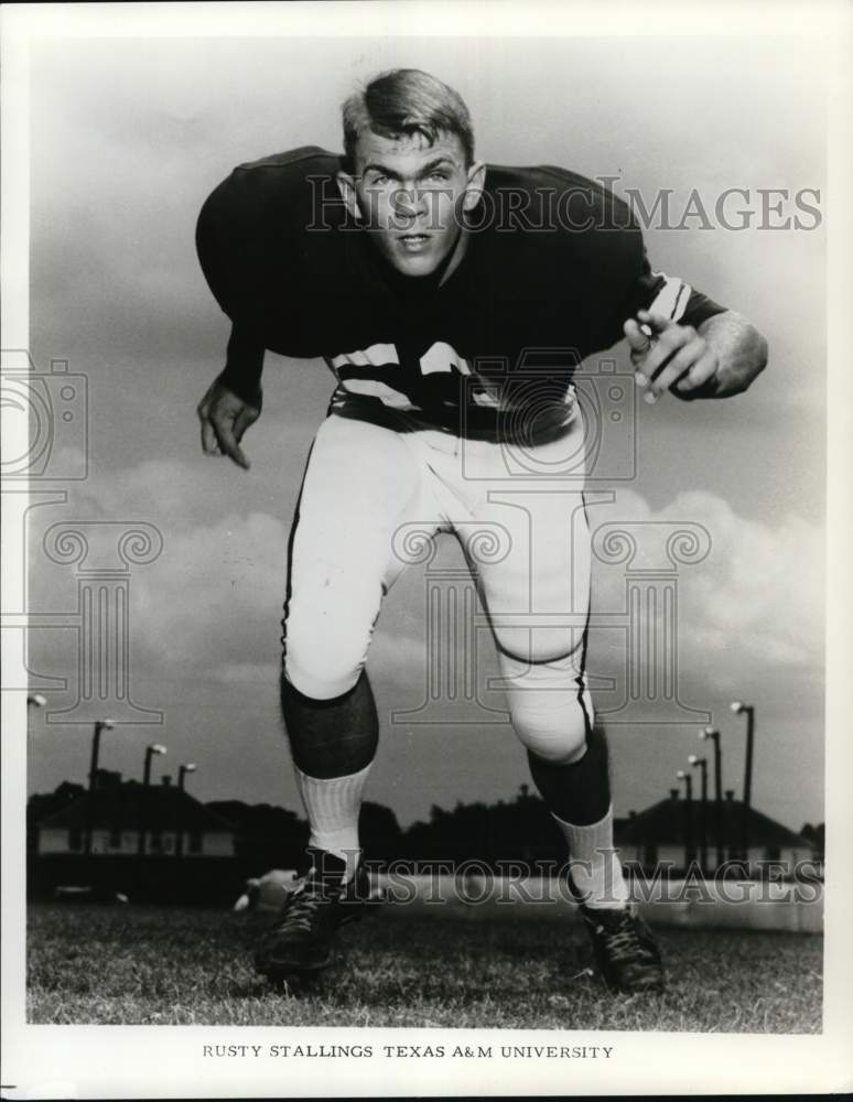 1968 Press Photo Rusty Stallings, Texas A&amp;M University football - nos37414- Historic Images