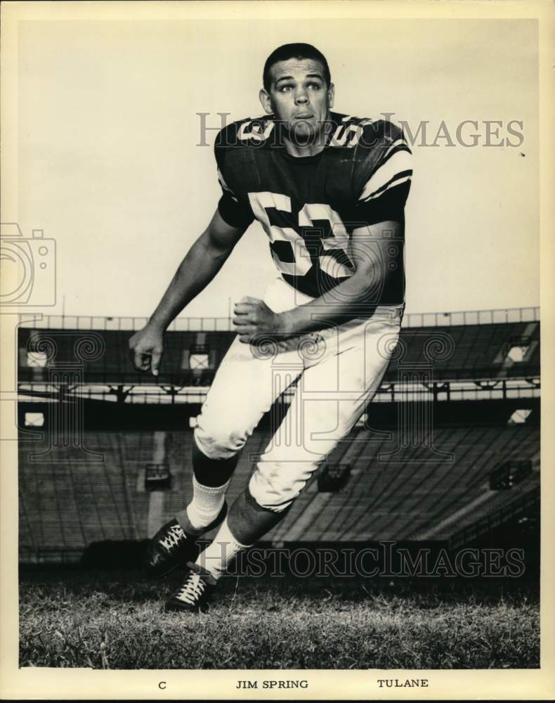 1967 Press Photo Jim Spring, Tulane football player - nos37425- Historic Images