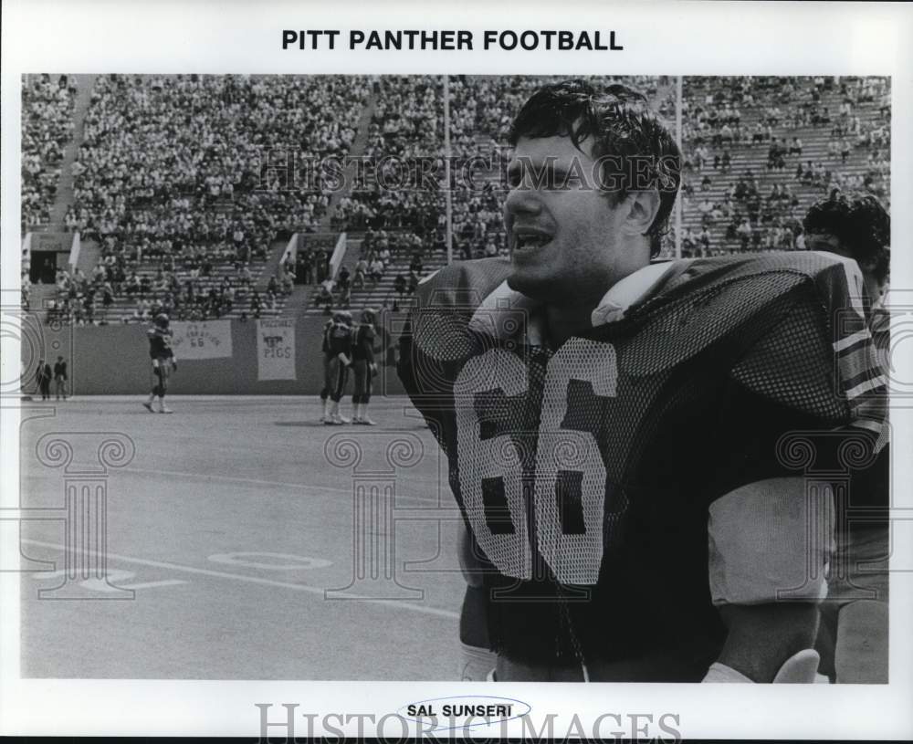 1982 Press Photo Sal Sunseri of Pitt Panther Football in Stadium- Historic Images