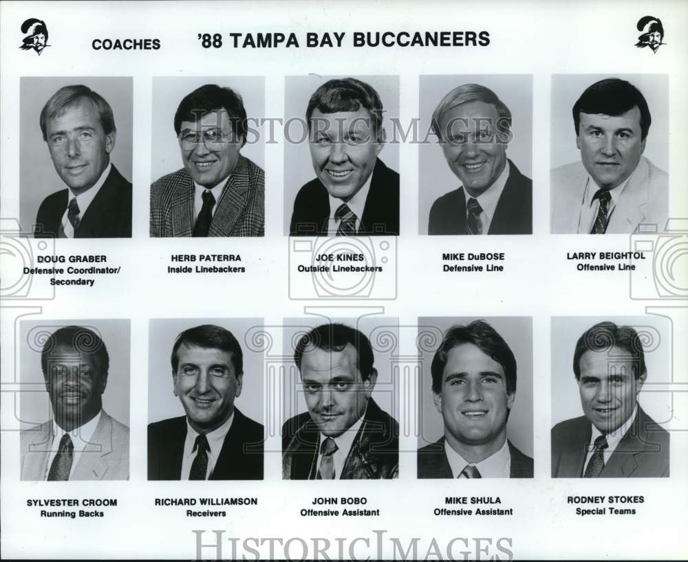 1988 Press Photo Tampa Bay Buccaneers Football Coaches- Historic Images