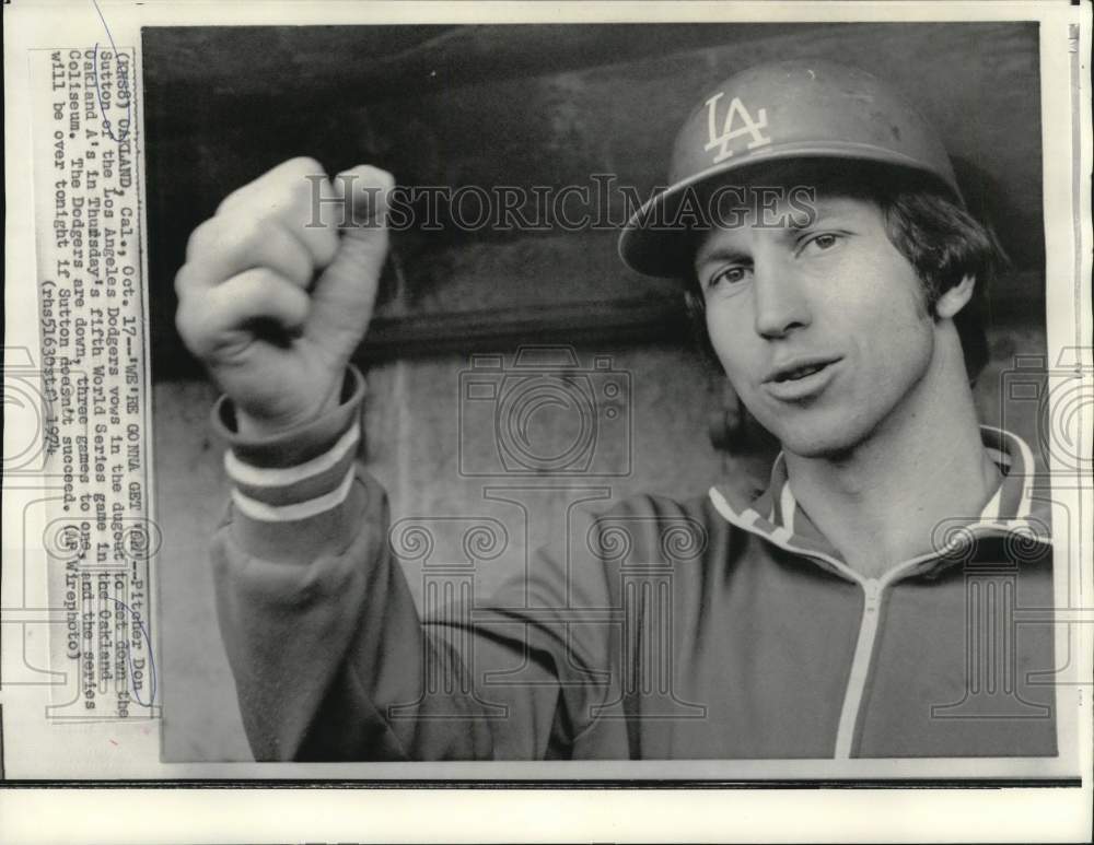 1974 Press Photo Pitcher Don Sutton of the Los Angeles Dodgers Baseball Team- Historic Images