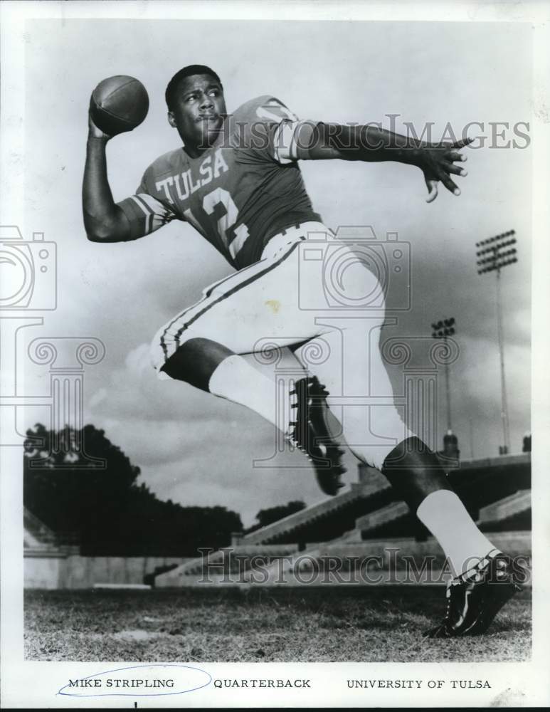 1968 Press Photo Mike Stripling, Quarterback for University of Tulsa Football- Historic Images