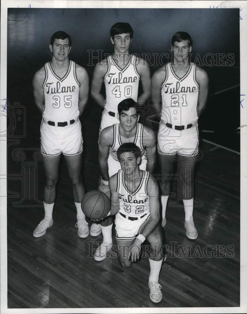 1969 Press Photo Tulane Basketball Players Starting in Game- Historic Images