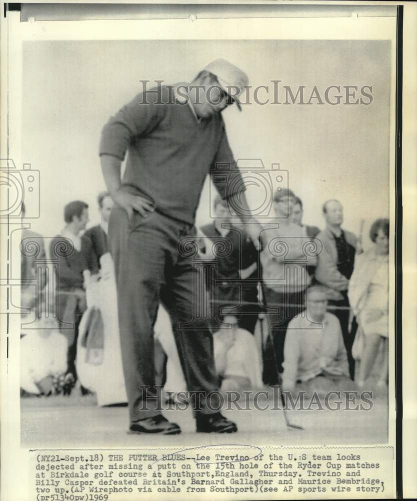 1969 Press Photo Lee Trevino at Birkdale Golf Course in Southport, England- Historic Images