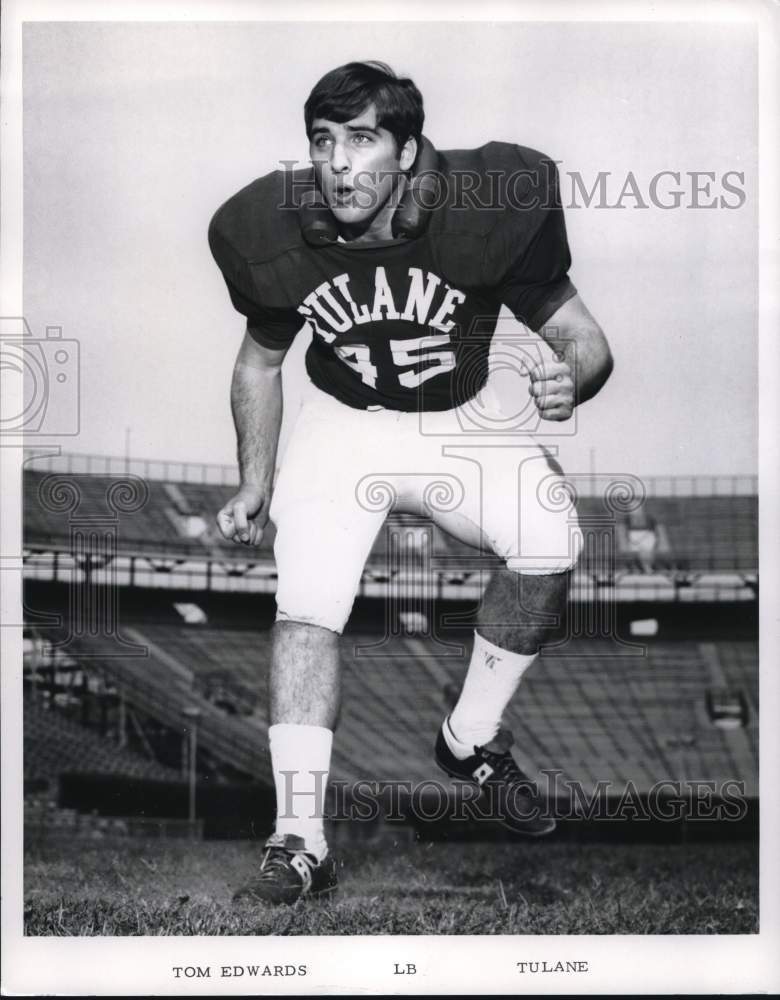 1970 Press Photo Tom Edwards, Tulane Football Player- Historic Images