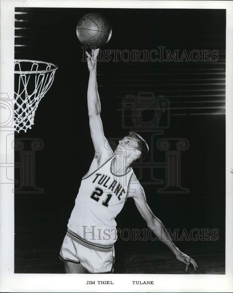 1967 Press Photo Jim Thiel, Tulane Basketball Player- Historic Images