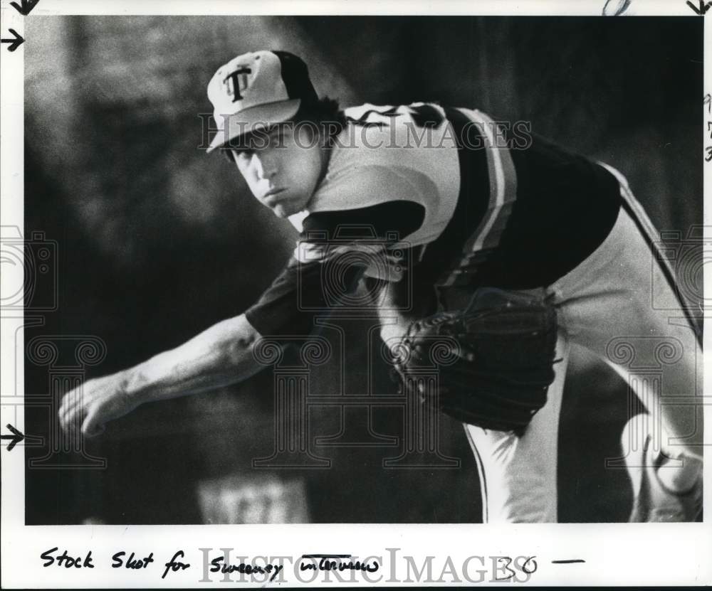 1982 Press Photo Joe Tkac, Tulane Baseball Player, Pitcher- Historic Images