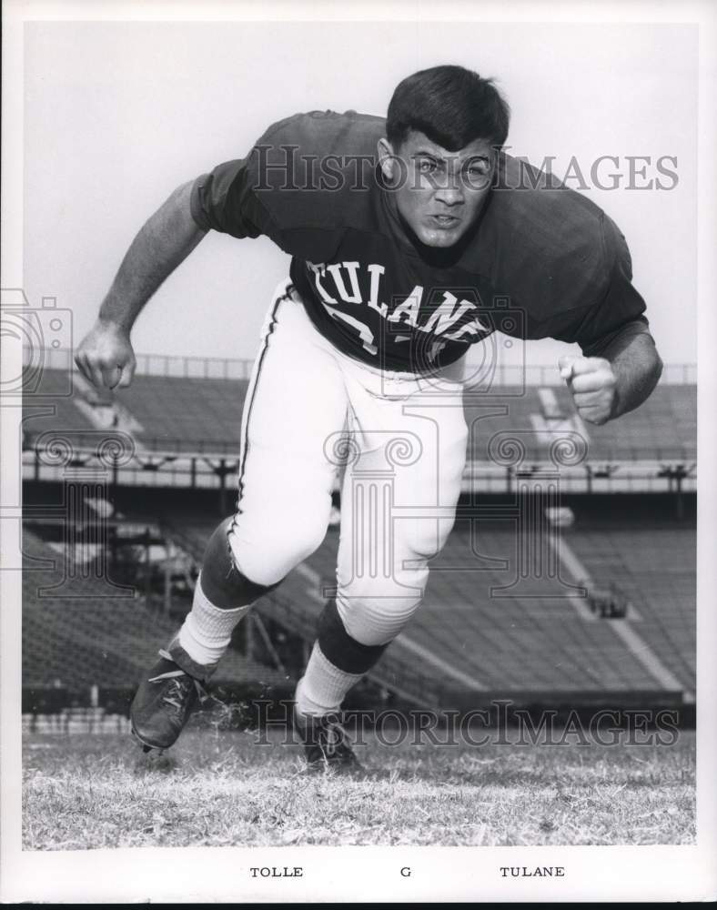 1970 Press Photo Tulane Football Player Tolle, Guard- Historic Images