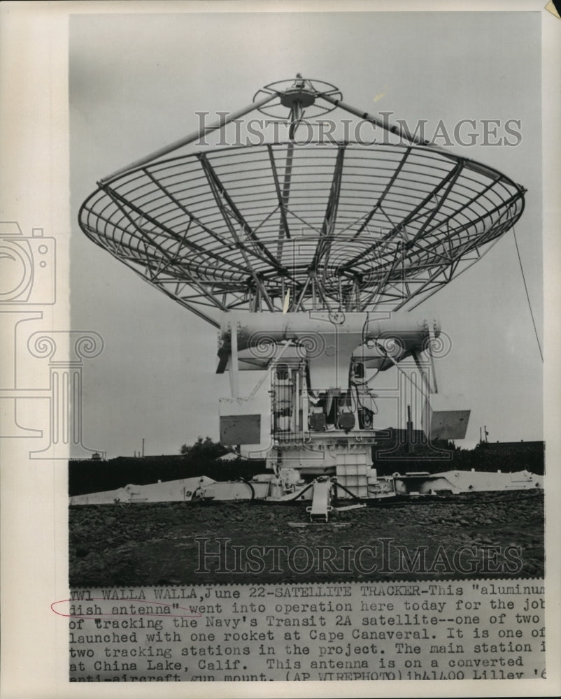 1960 Press Photo Satellite tracker to track the Navy&#39;s Transit 2A satellite- Historic Images