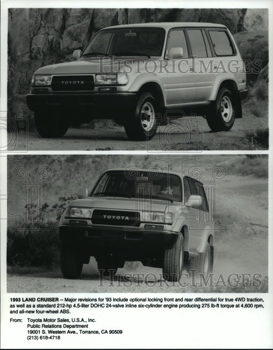 1993 Press Photo Major revisions for the 1993 Toyota Land Cruiser- Historic Images