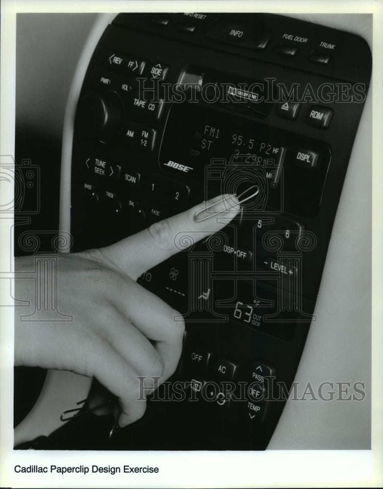  Press Photo Cadillac Dashboard Controls Changed with Paperclip- Historic Images