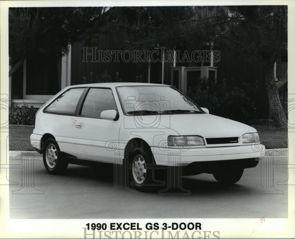 1989 Press Photo 1990 Model Hyundai Excel GS 3-Door Automobile- Historic Images