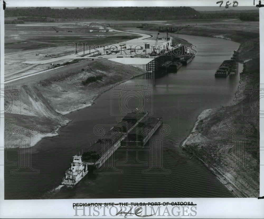 1971 Press Photo Barges of Steel on McClellan-Kerr Arkansas Navigation System- Historic Images