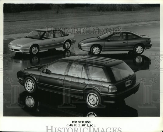 1993 Press Photo Saturn Automobile Lineup - SL-2, SW 2 and SC 1- Historic Images