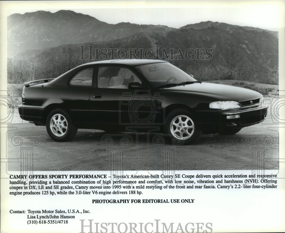1995 Press Photo 1995 Toyota's American-built Camry SE Coupe - high performance