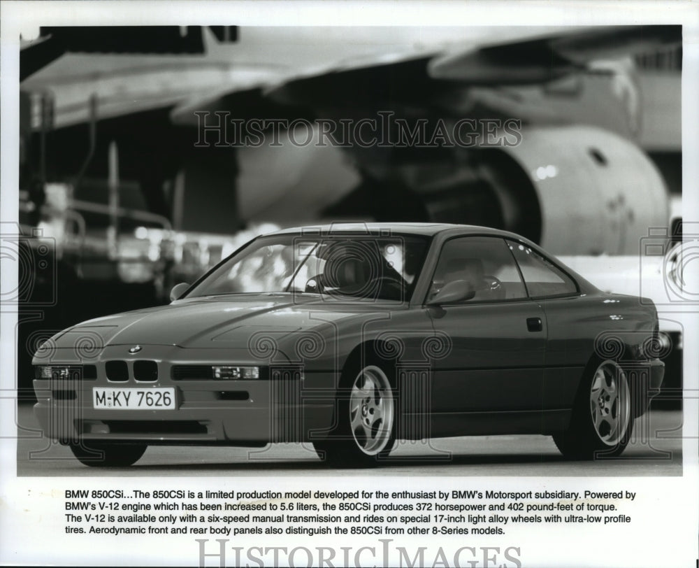 1994 Press Photo BMW 850CSi a limited production model with V-12 engine- Historic Images