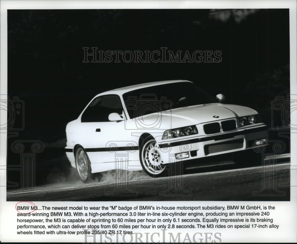 1995 Press Photo BMW M3 Automobile Car- Historic Images