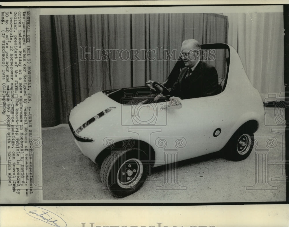 1974 Press Photo General Motors of Canada&#39;s Experimental Urban Car - not01011- Historic Images