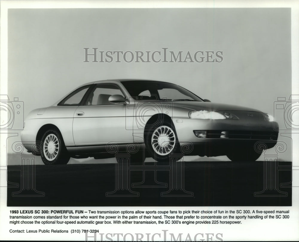 1993 Press Photo 1993 Lexus SC 300, sporty handling with 225 horsepower- Historic Images