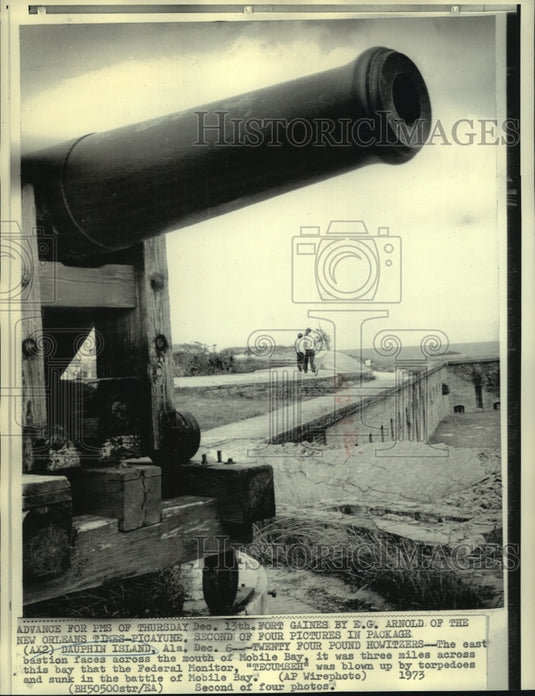 1973 Press Photo East Bastion faces Mouth of Mobile Bay, Alabama- Historic Images