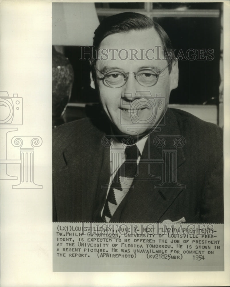 1954 Press Photo University of Louisville President Philip G. Davidson