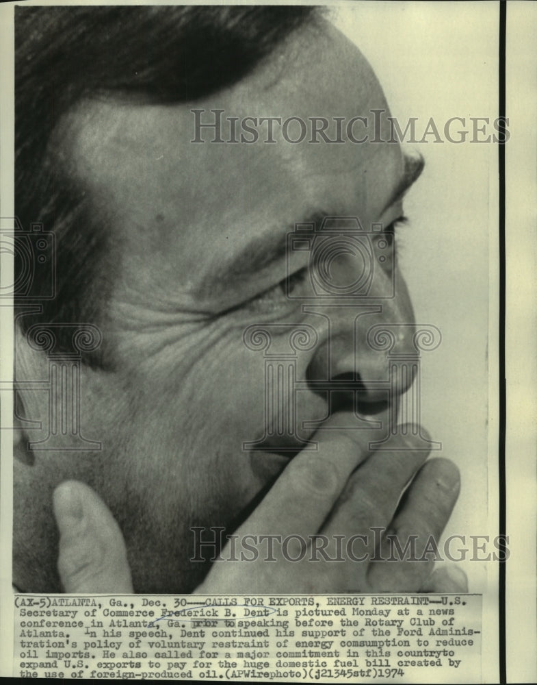 1974 Press Photo United States Secretary of Commerce Frederick B. Dent- Historic Images