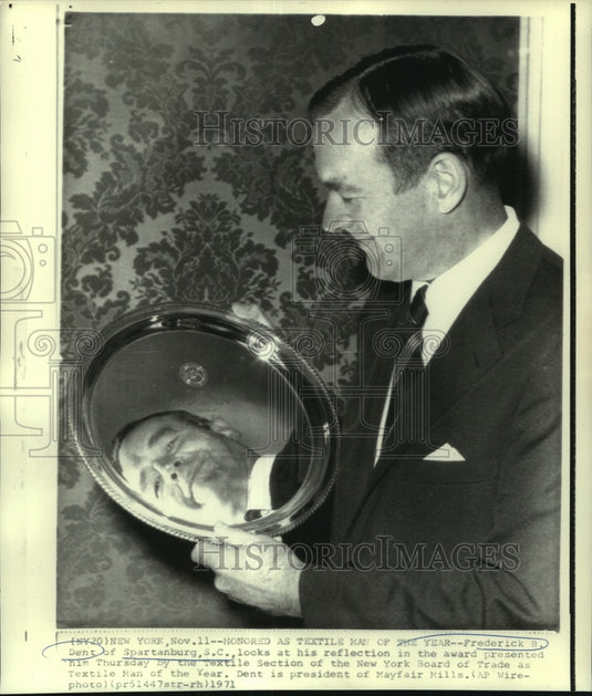 1971 Press Photo Frederick B. Dent of Spartanburg, South Carolina, awarded- Historic Images